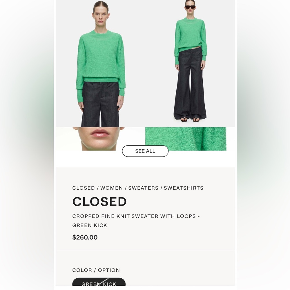 Closed Vibrant Green Knit Sweater